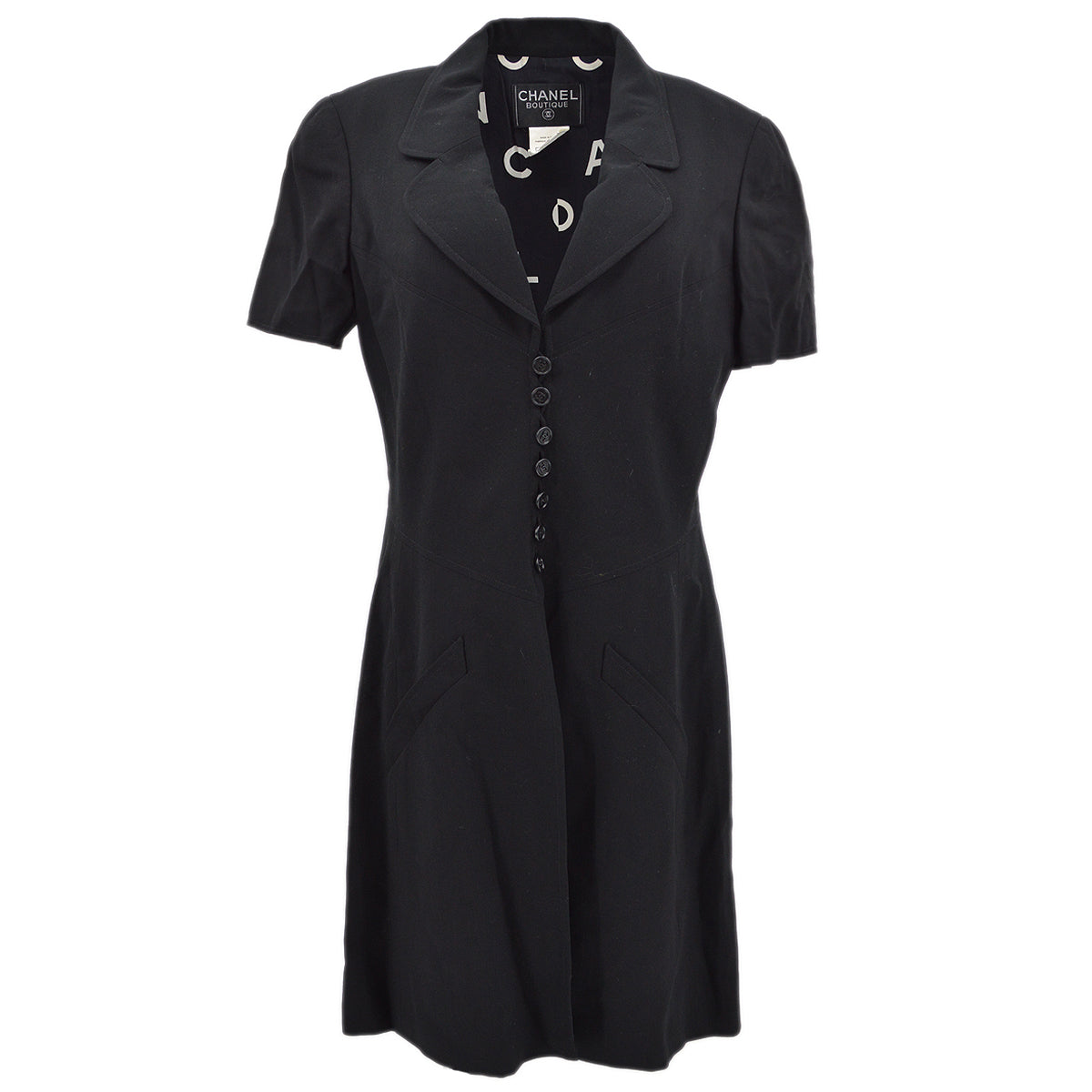 Luxury Chanel Spring 1997 flared button-up dress #44