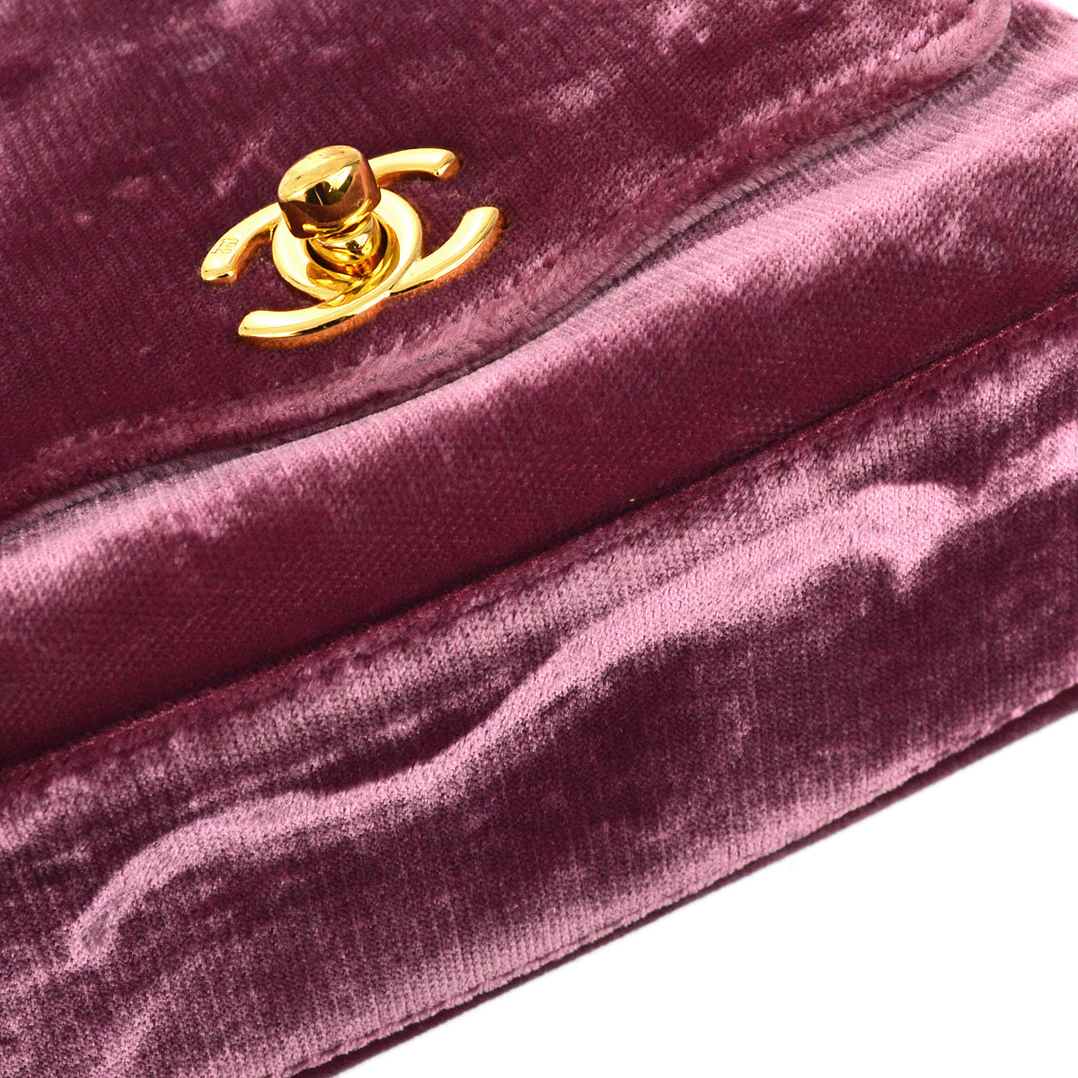 Luxury Chanel 1994-1996 Pink Velvet Evening Bag