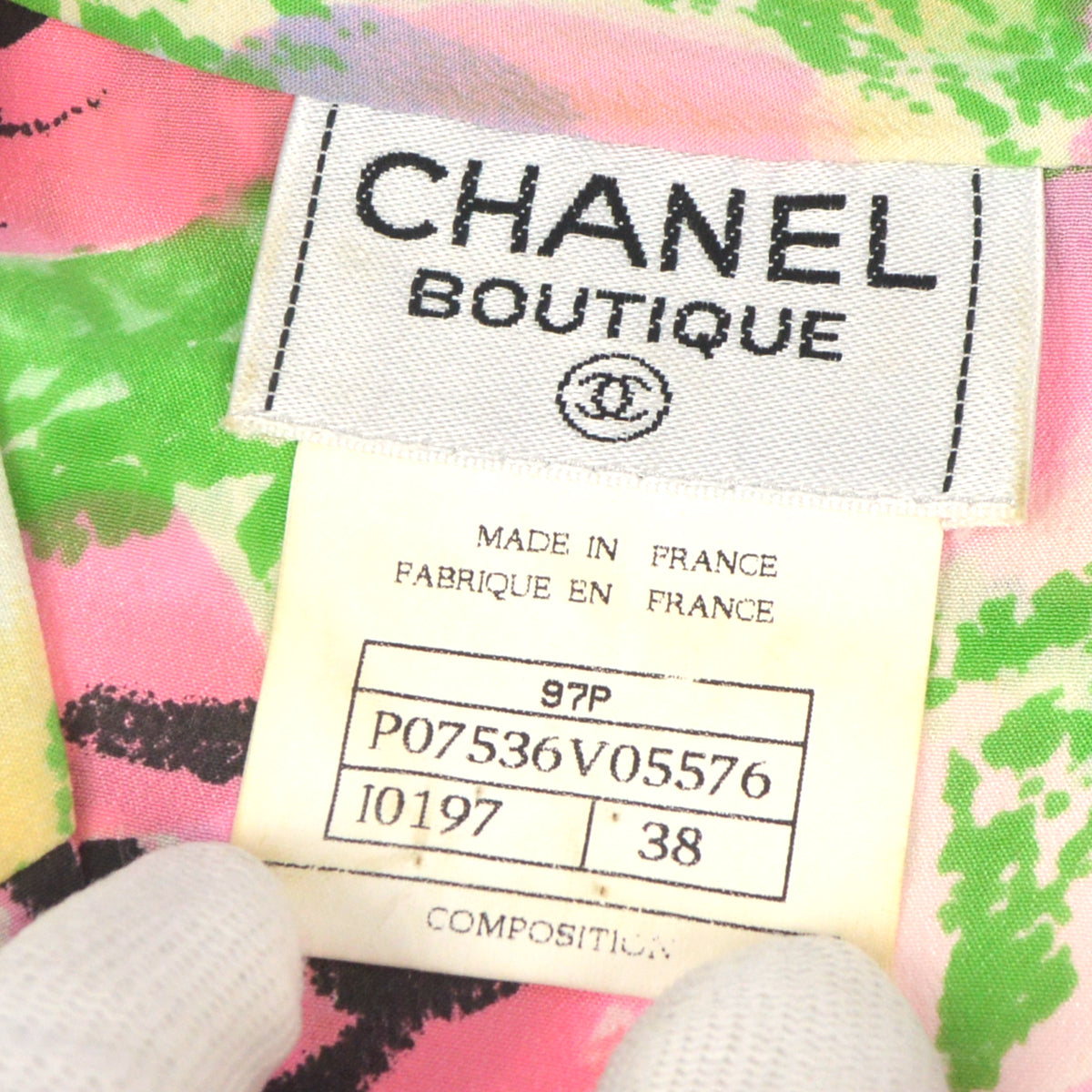 Luxury Chanel 1997 spring Camellia-print cropped shirt #38
