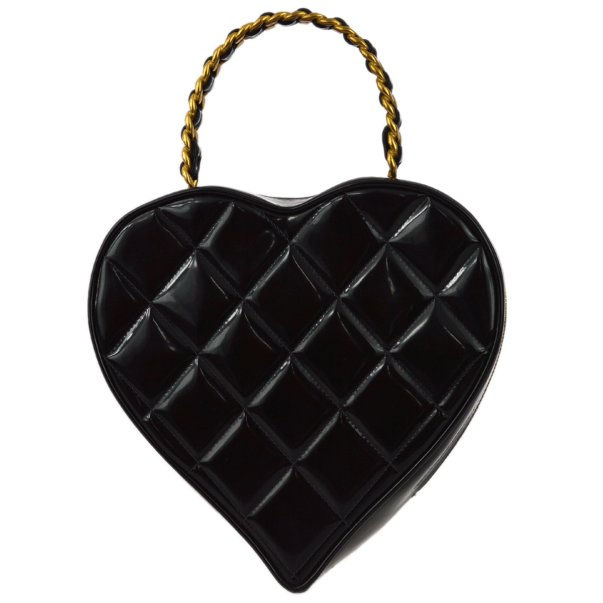 Luxury Chanel 1994-1996 Black Heart Vanity Handbag