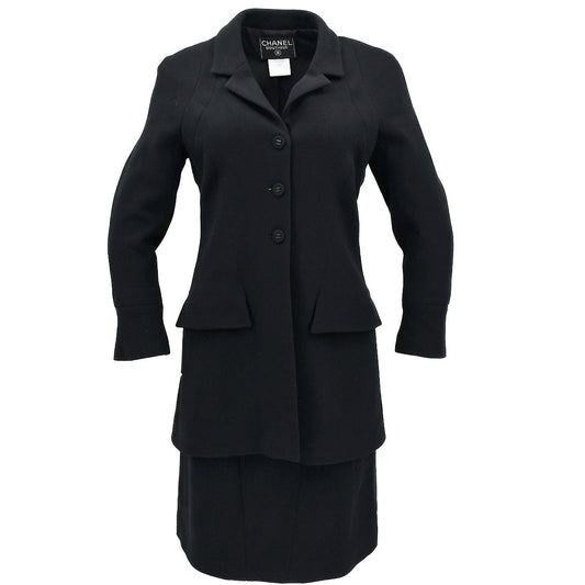 Luxury Chanel Fall 1997 single-breasted wool skirt suit  #40