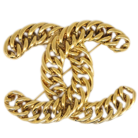 Luxury Chanel CC Brooch Pin Gold 1107