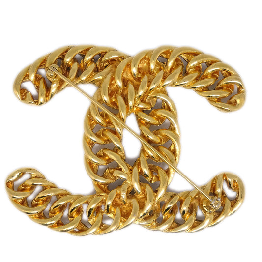 Luxury Chanel CC Brooch Pin Gold 1107