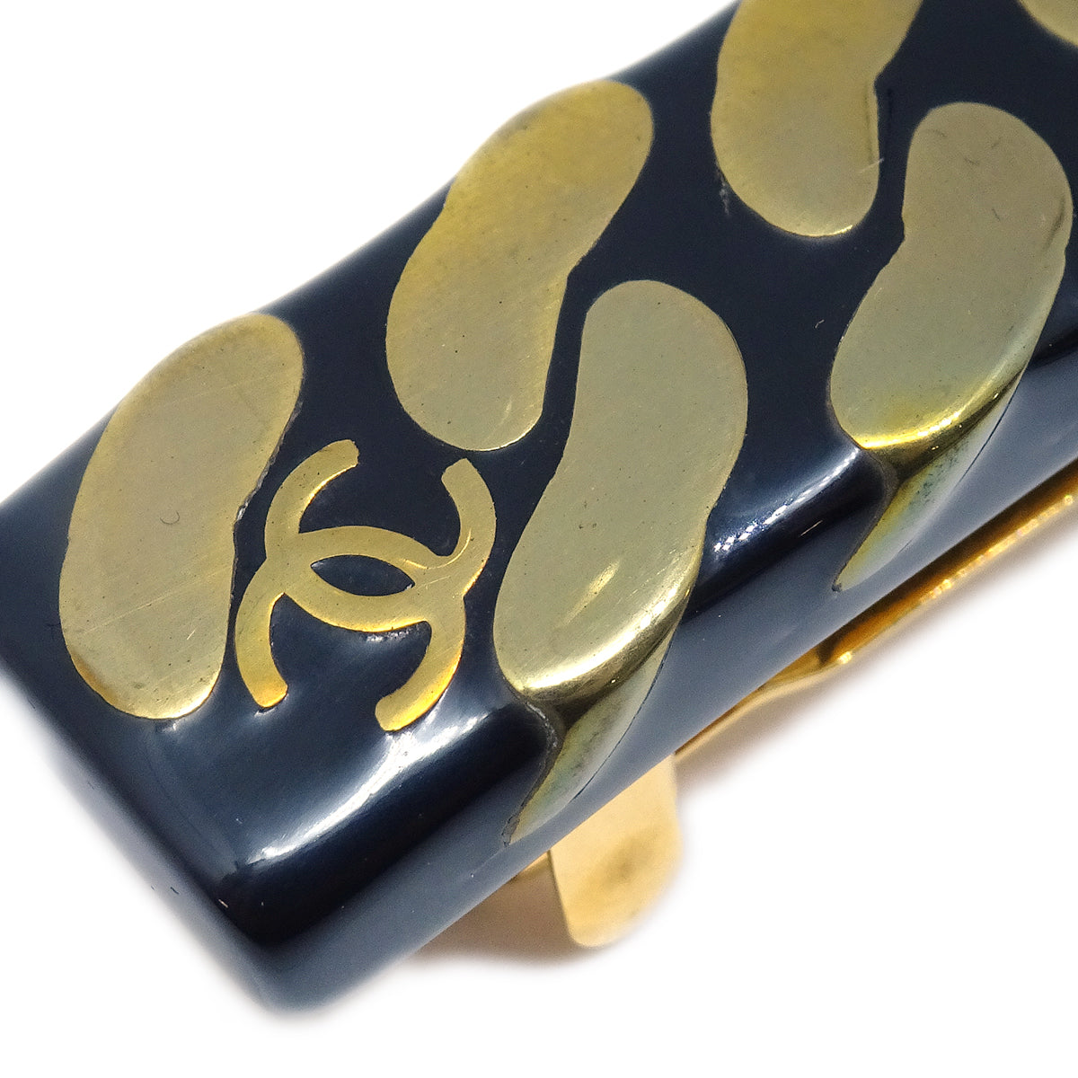 Luxury Chanel Hair Clip Hairpin Barrette Black 97A