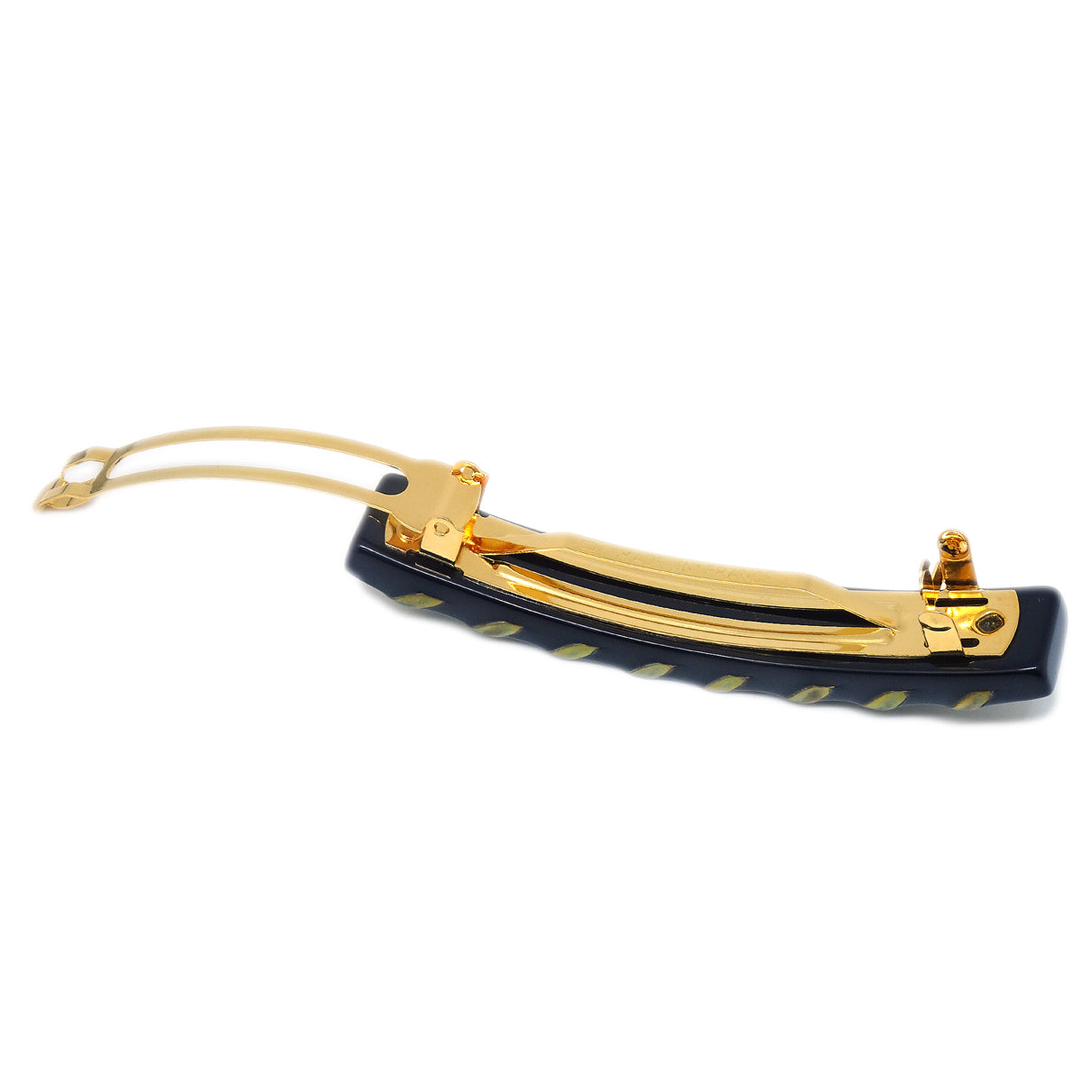 Luxury Chanel Hair Clip Hairpin Barrette Black 97A
