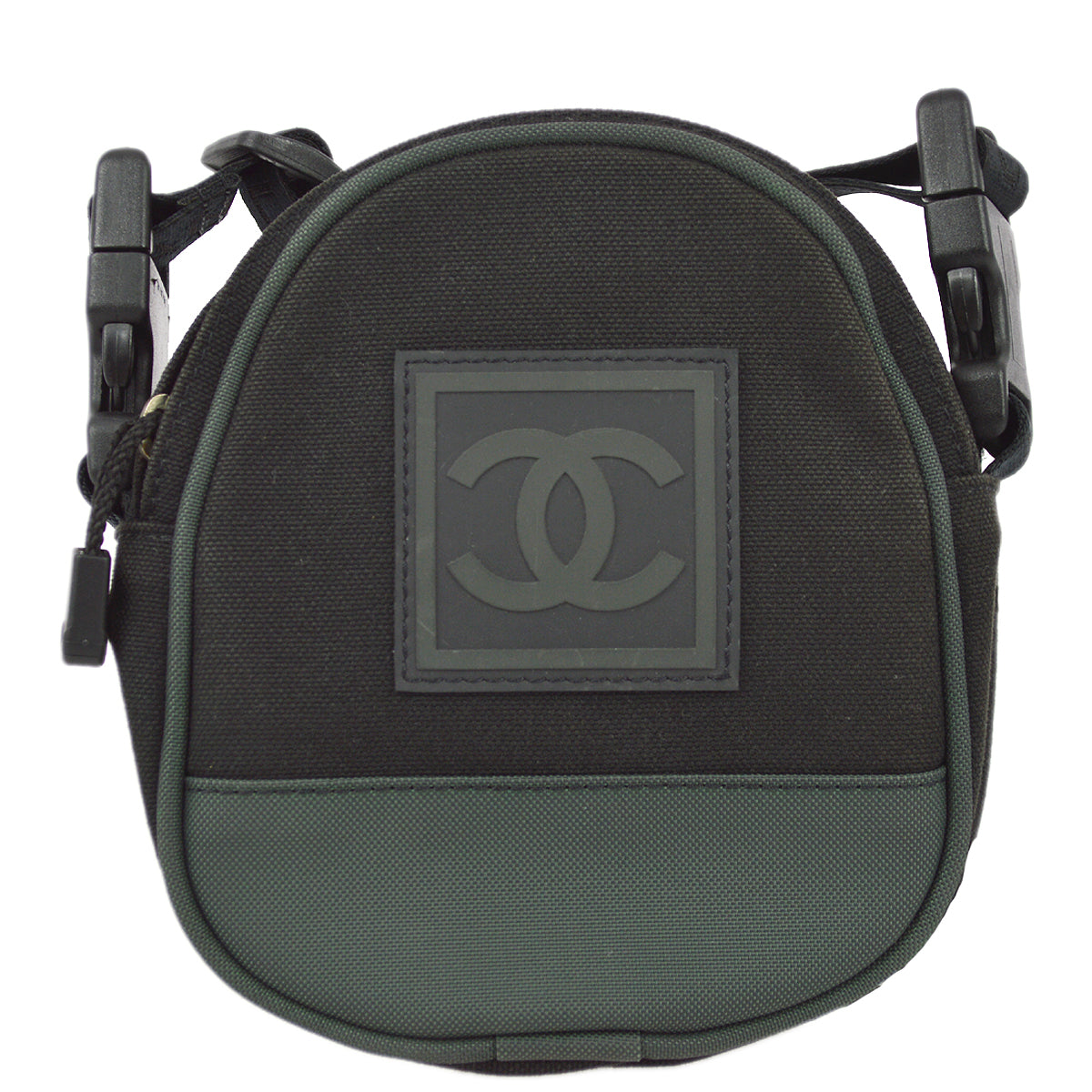 Luxury Chanel 2003-2004 Black Green Sport Line Bum Shoulder Bag