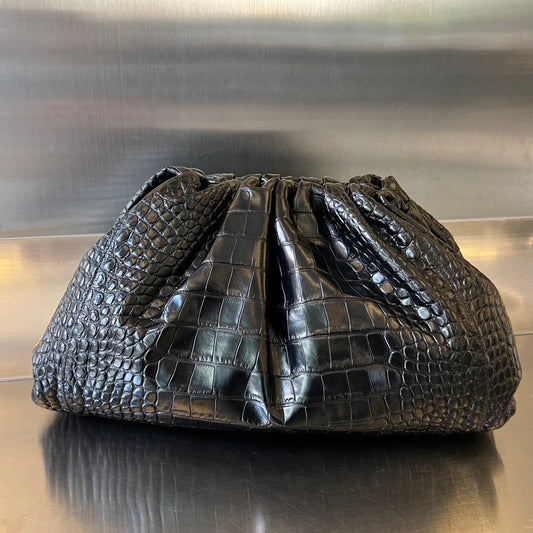 Luxury Bottega Veneta Classic Pouch 40cm Black Calfskin