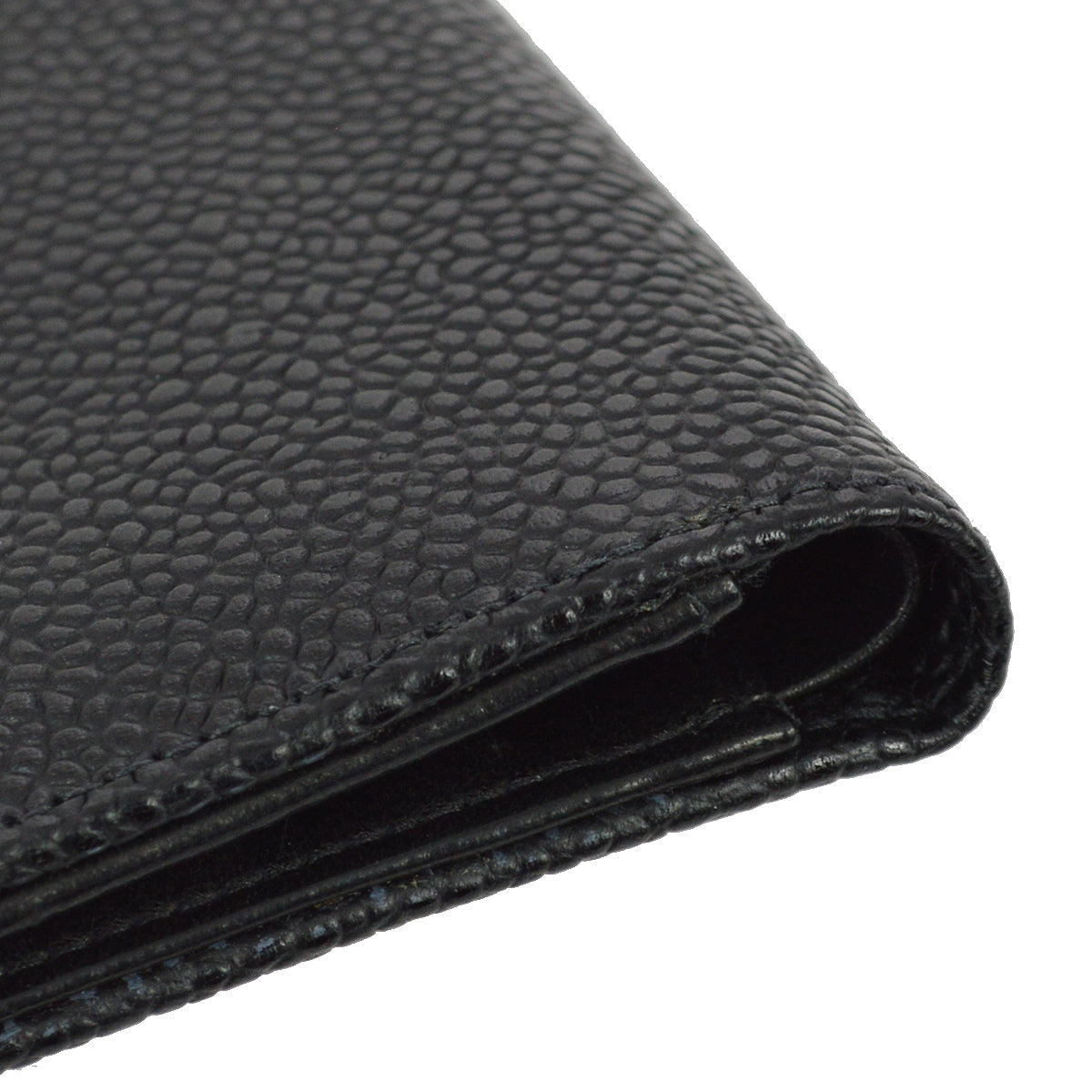 Luxury Chanel 2000-2001 Black Caviar Bifold Wallet Purse