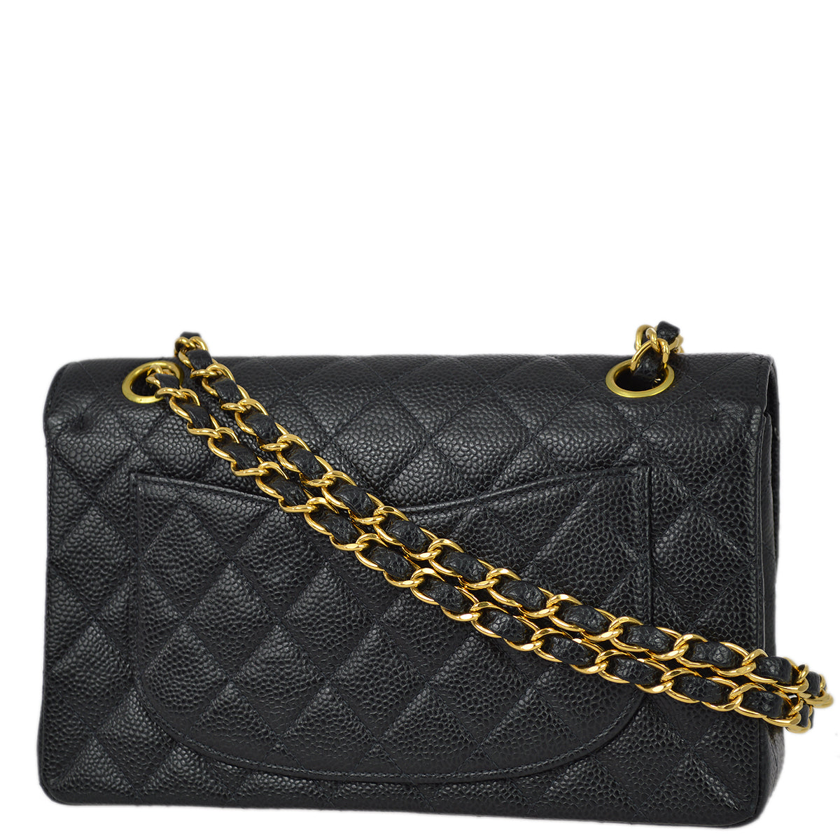 Luxury Chanel 2000-2001 Black Caviar Small Classic Double Flap Bag