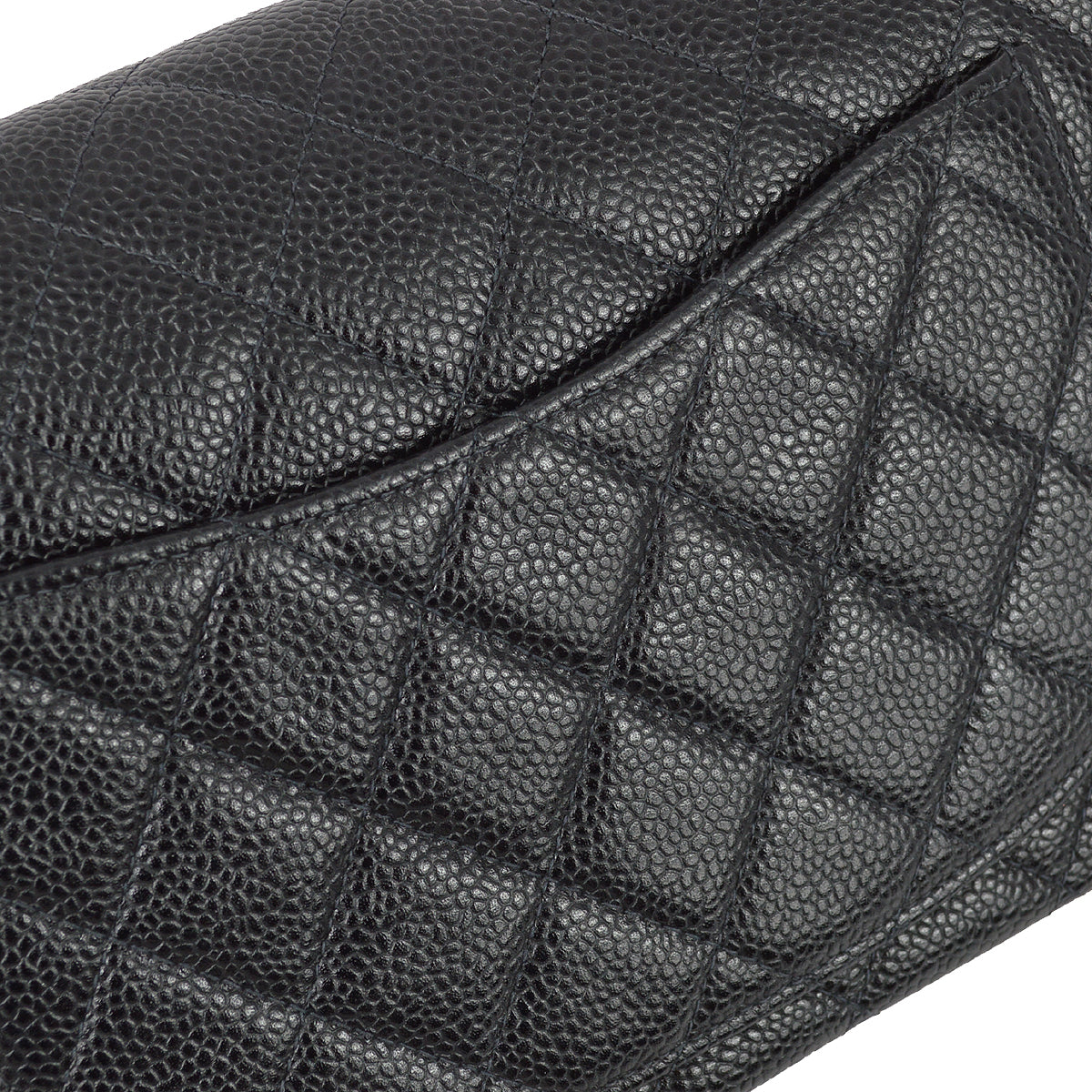 Luxury Chanel 2000-2001 Black Caviar Small Classic Double Flap Bag