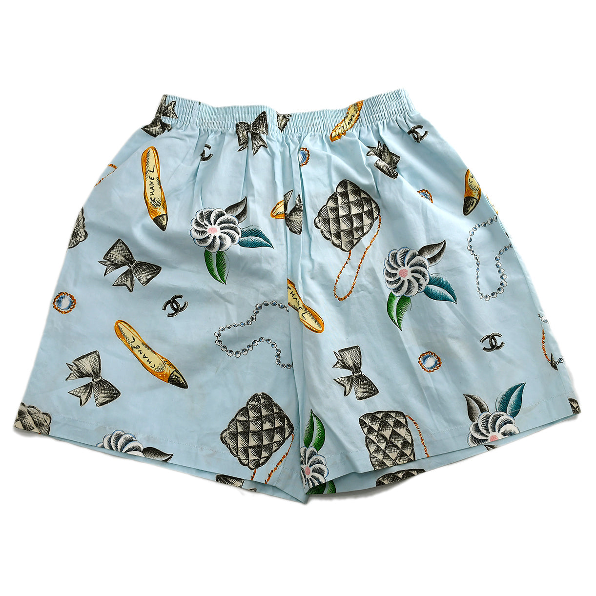 Luxury Chanel Icon Half Pants Light Blue #36