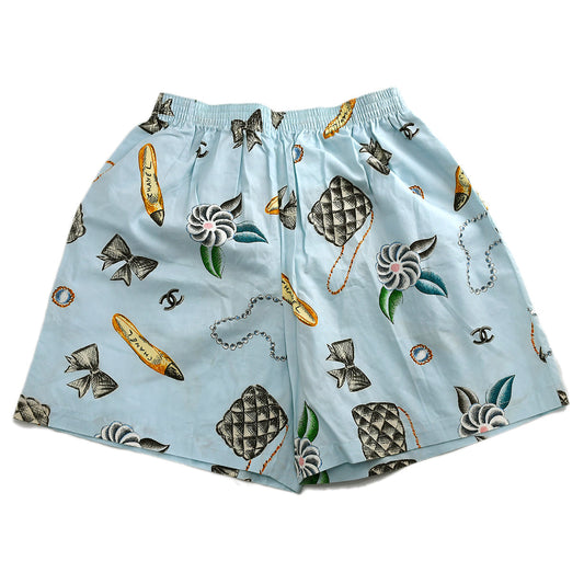 Luxury Chanel Icon Half Pants Light Blue #36