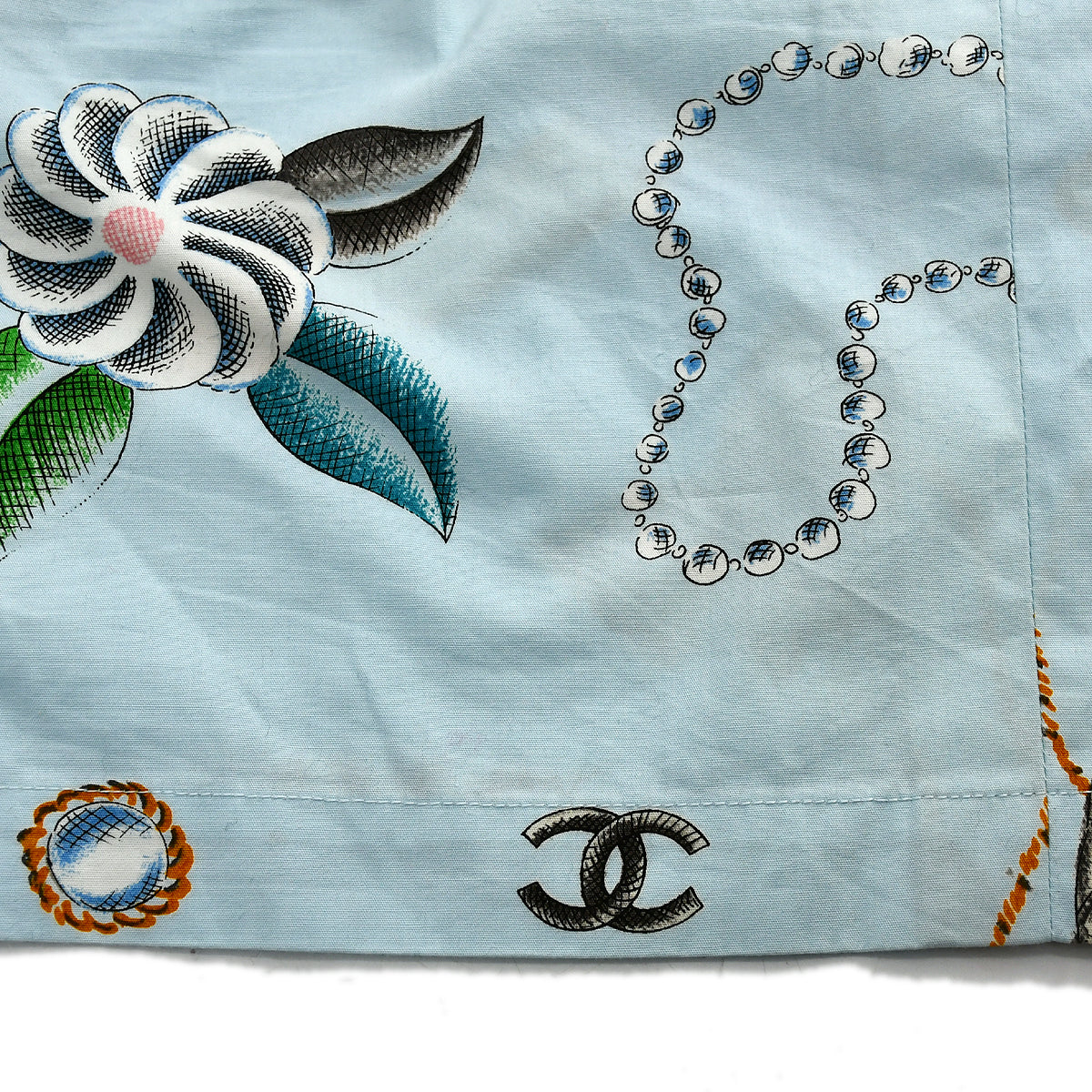 Luxury Chanel Icon Half Pants Light Blue #36