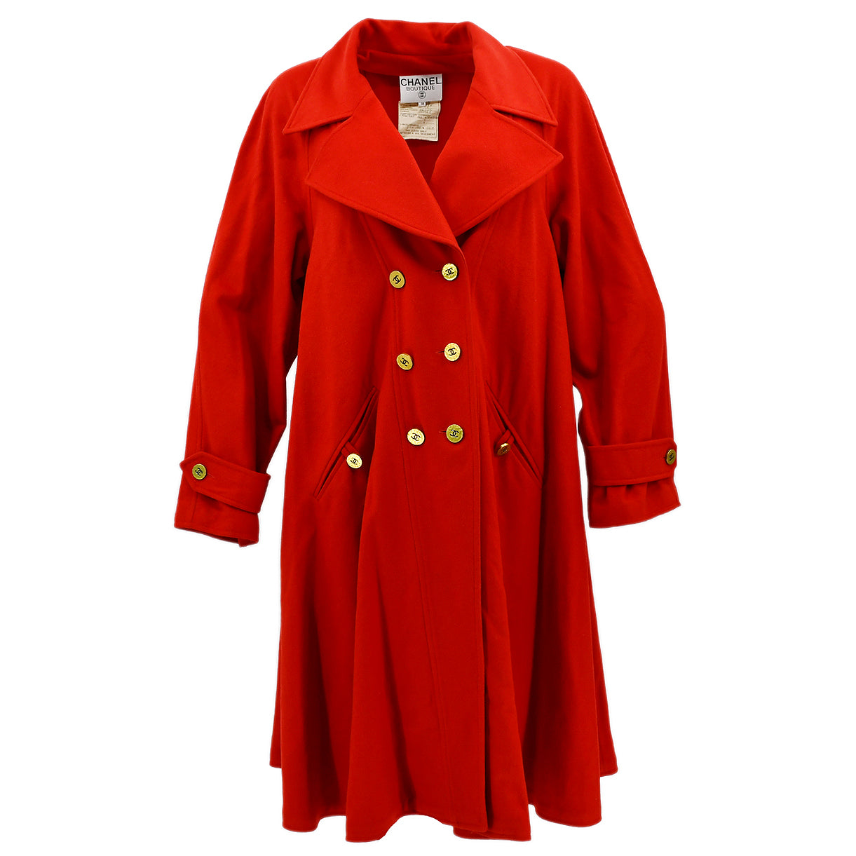 Luxury Chanel Fall 1994 runway cashmere double-breasted coat #38