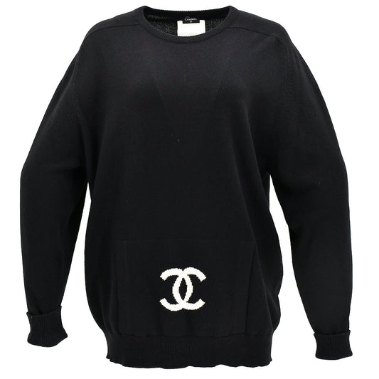 Luxury Chanel Fall 1994 CC logo cashmere jumper