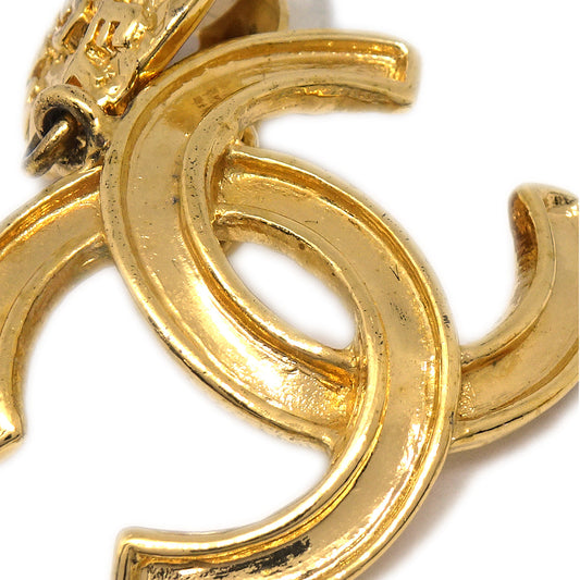 Luxury Chanel CC Dangle Earrings Clip-On Gold 95A