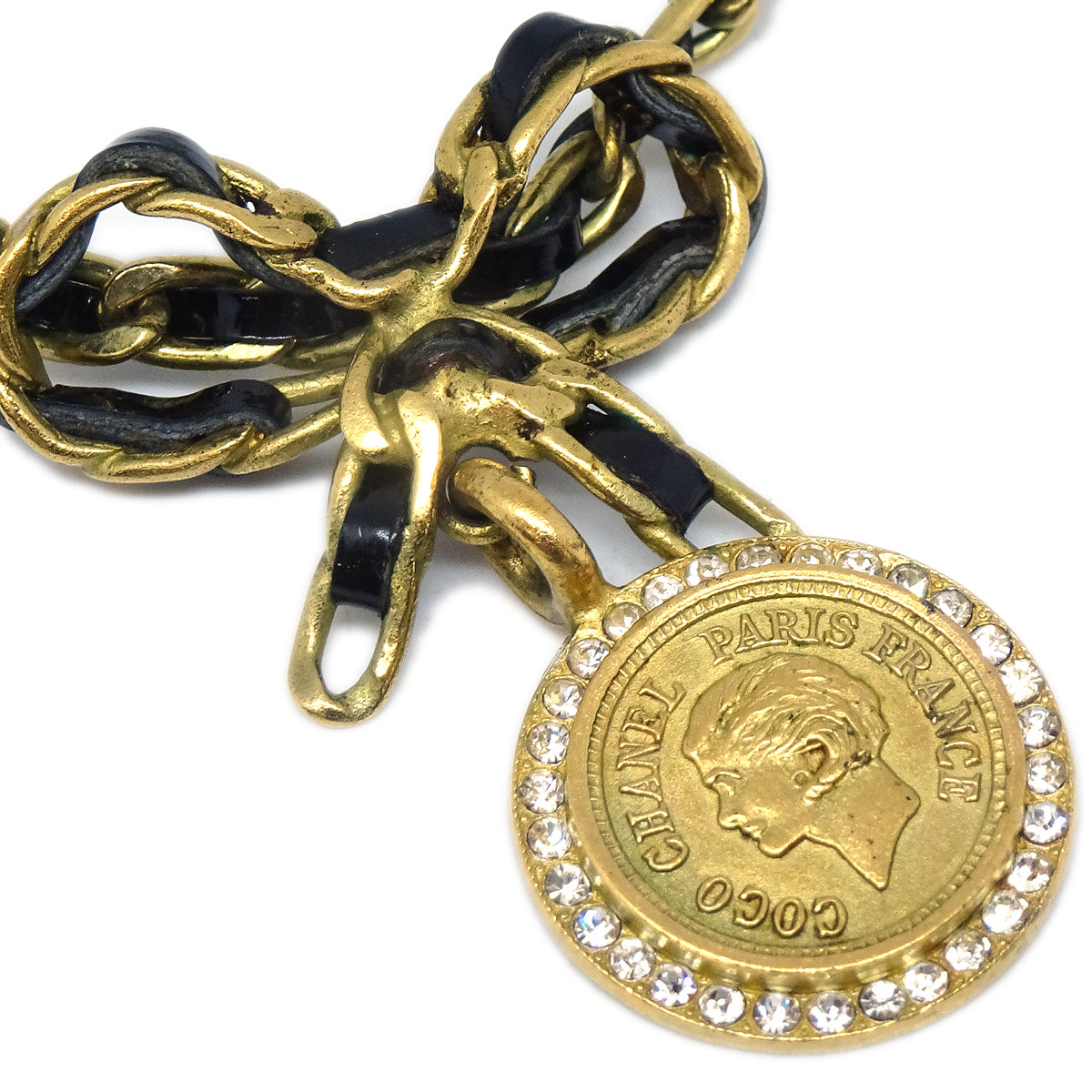 Luxury Chanel 1995 Crystal & Gold Medallion Choker