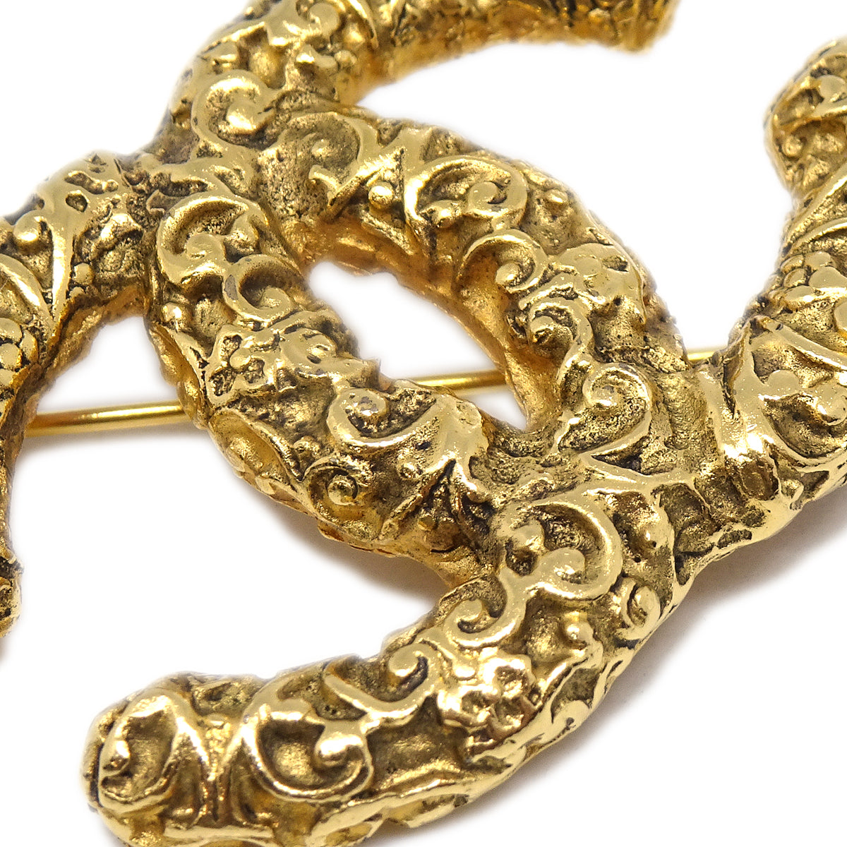 Luxury Chanel CC Brooch Pin Gold 93A