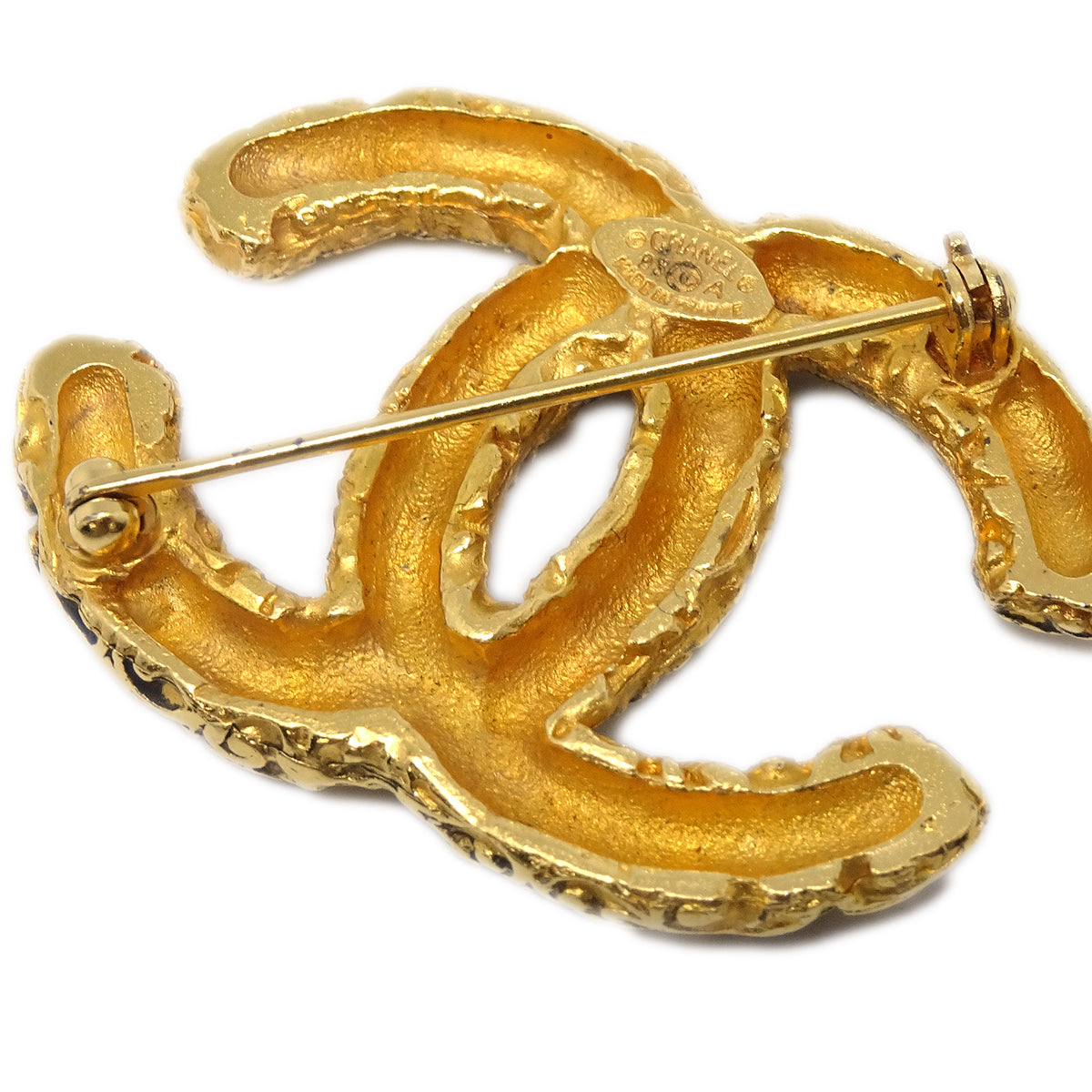 Luxury Chanel CC Brooch Pin Gold 93A