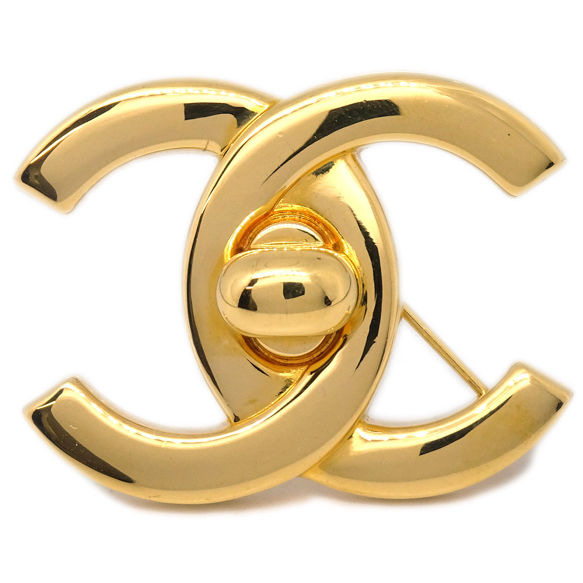 Luxury Chanel CC Brooch Pin Gold 96A