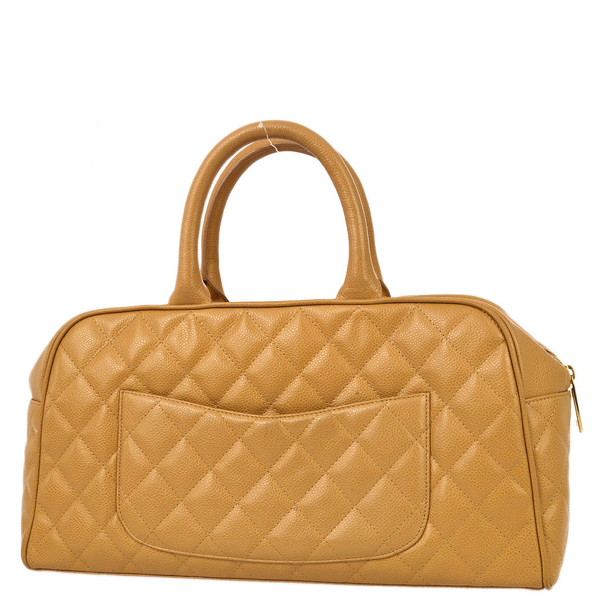 Luxury Chanel 2004-2005 Beige Caviar Bowling Bag 37