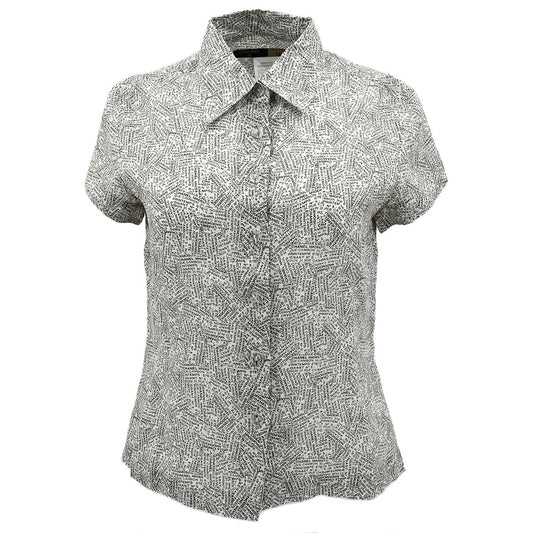 Luxury Chanel Short Sleeve Shirt White Black 99P #36