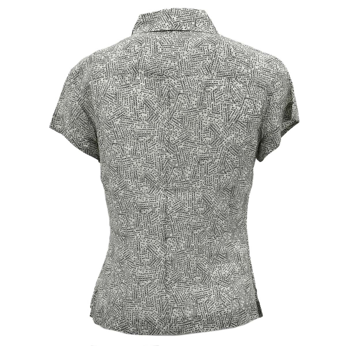 Luxury Chanel Short Sleeve Shirt White Black 99P #36