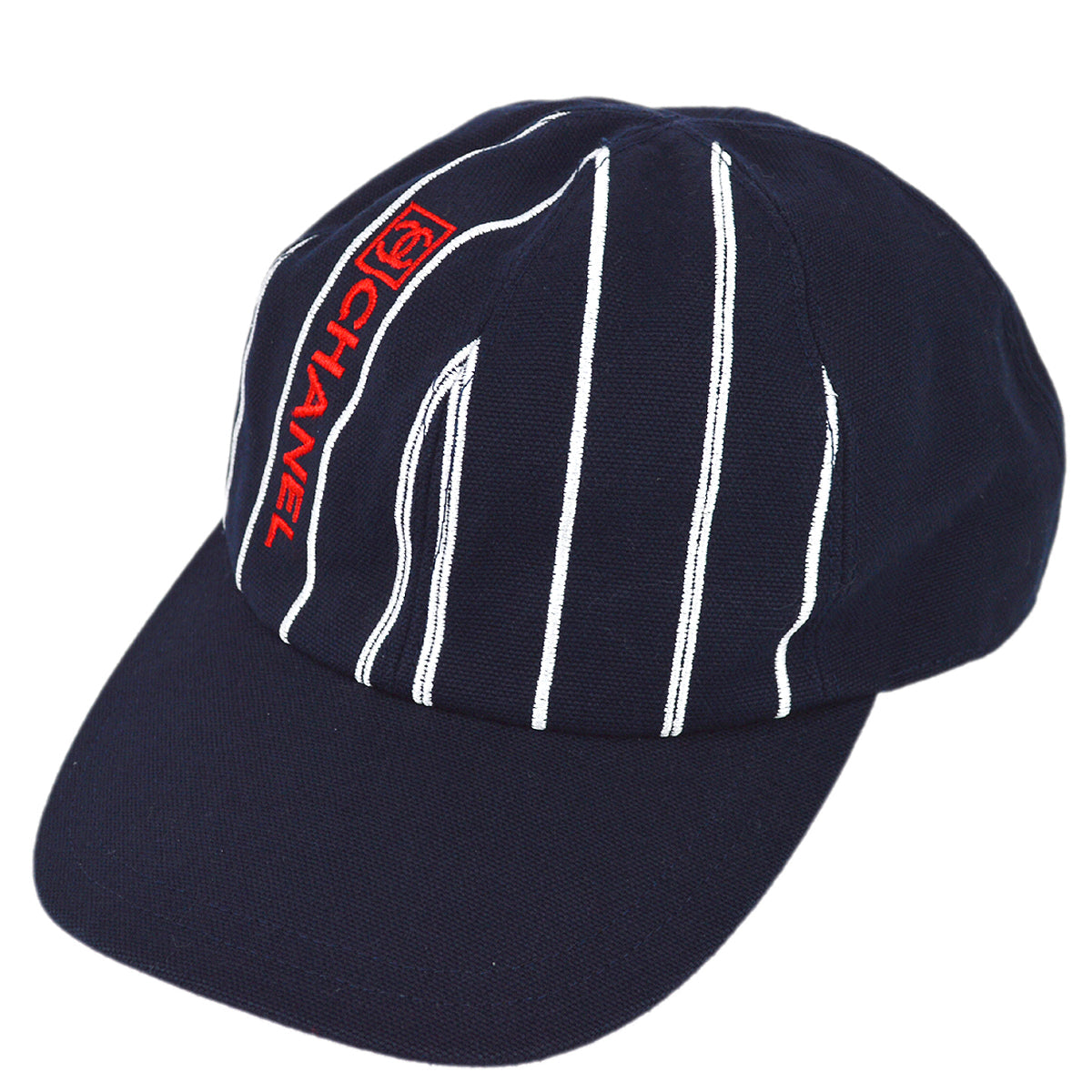 Luxury Chanel Navy Sport Line Cap Hat #M Small New