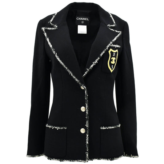Luxury Chanel Cruise 2005 emblem patch single-breasted blazer #36