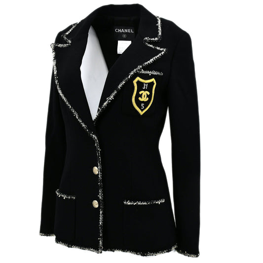 Luxury Chanel Cruise 2005 emblem patch single-breasted blazer #36