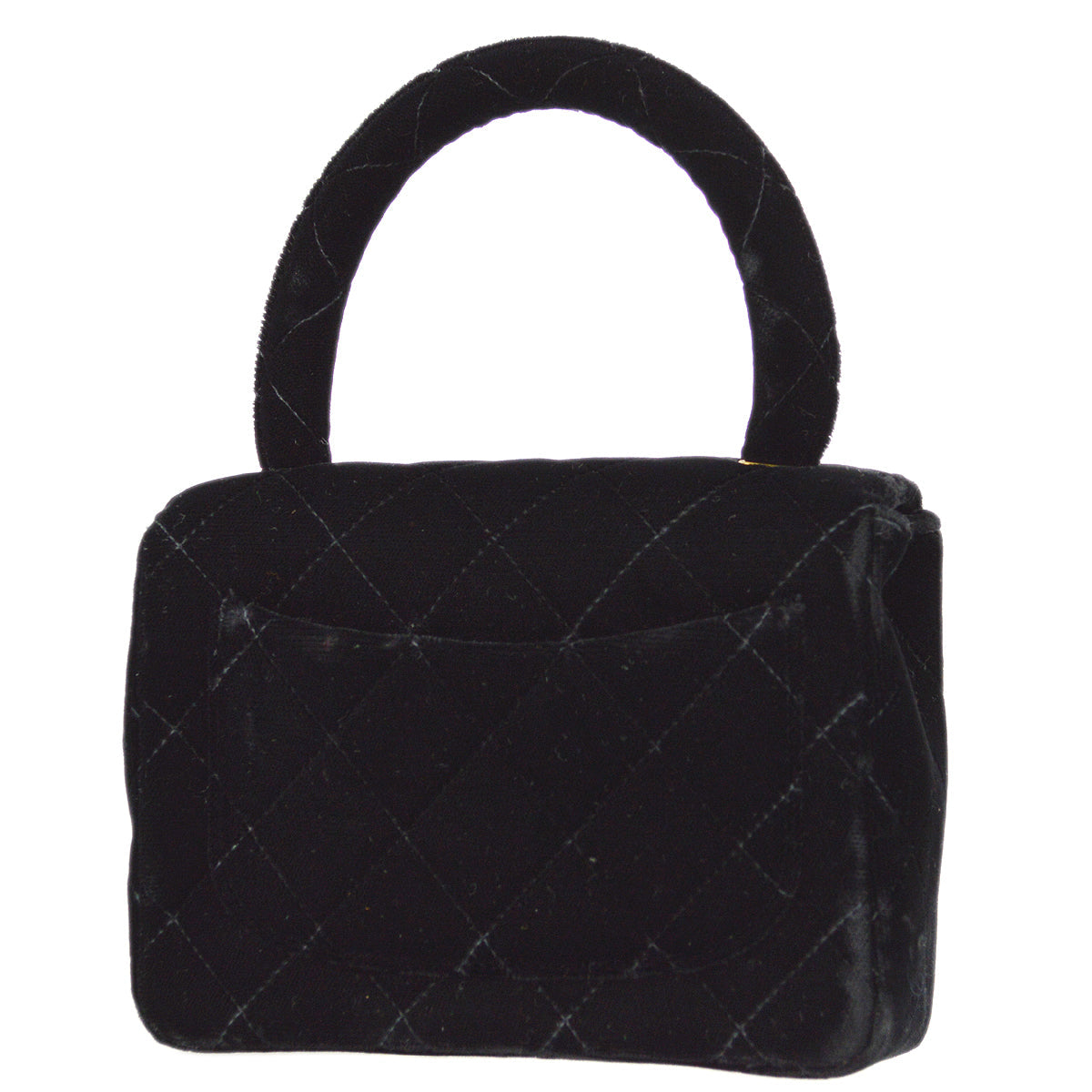 Luxury Chanel 1994-1996 Black Velvet Classic Flap Micro Handbag