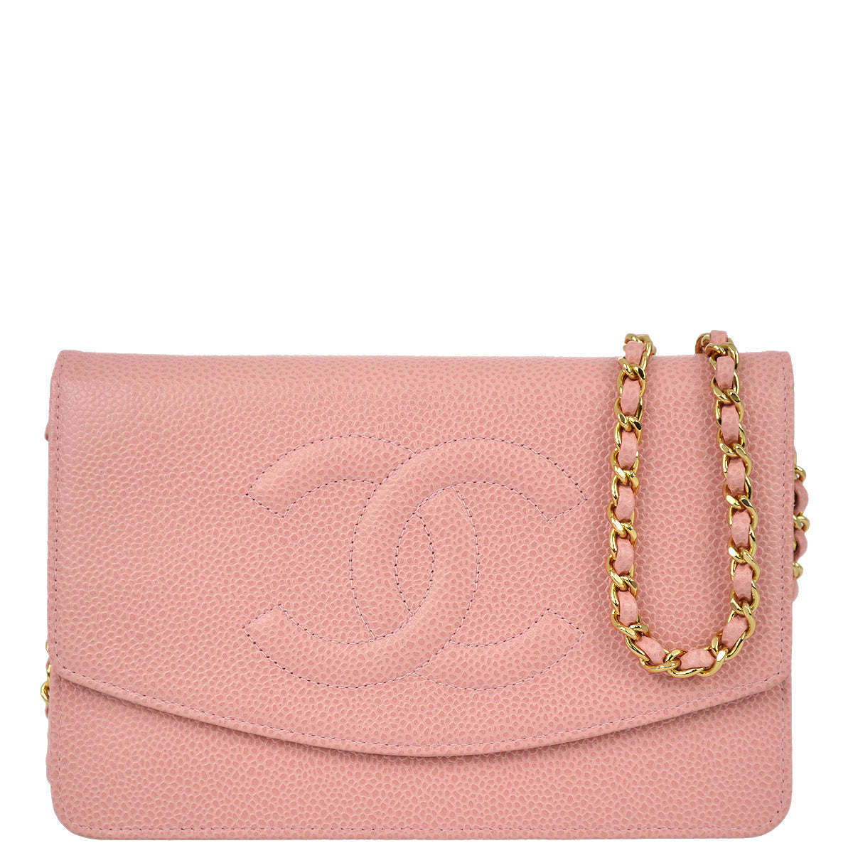 Luxury Chanel 2003-2004 Pink Caviar Timeless WOC Wallet