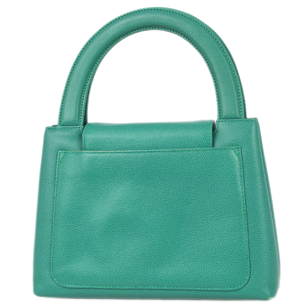 Luxury Chanel 1997-1999 Green Caviar Small Shopping Handbag