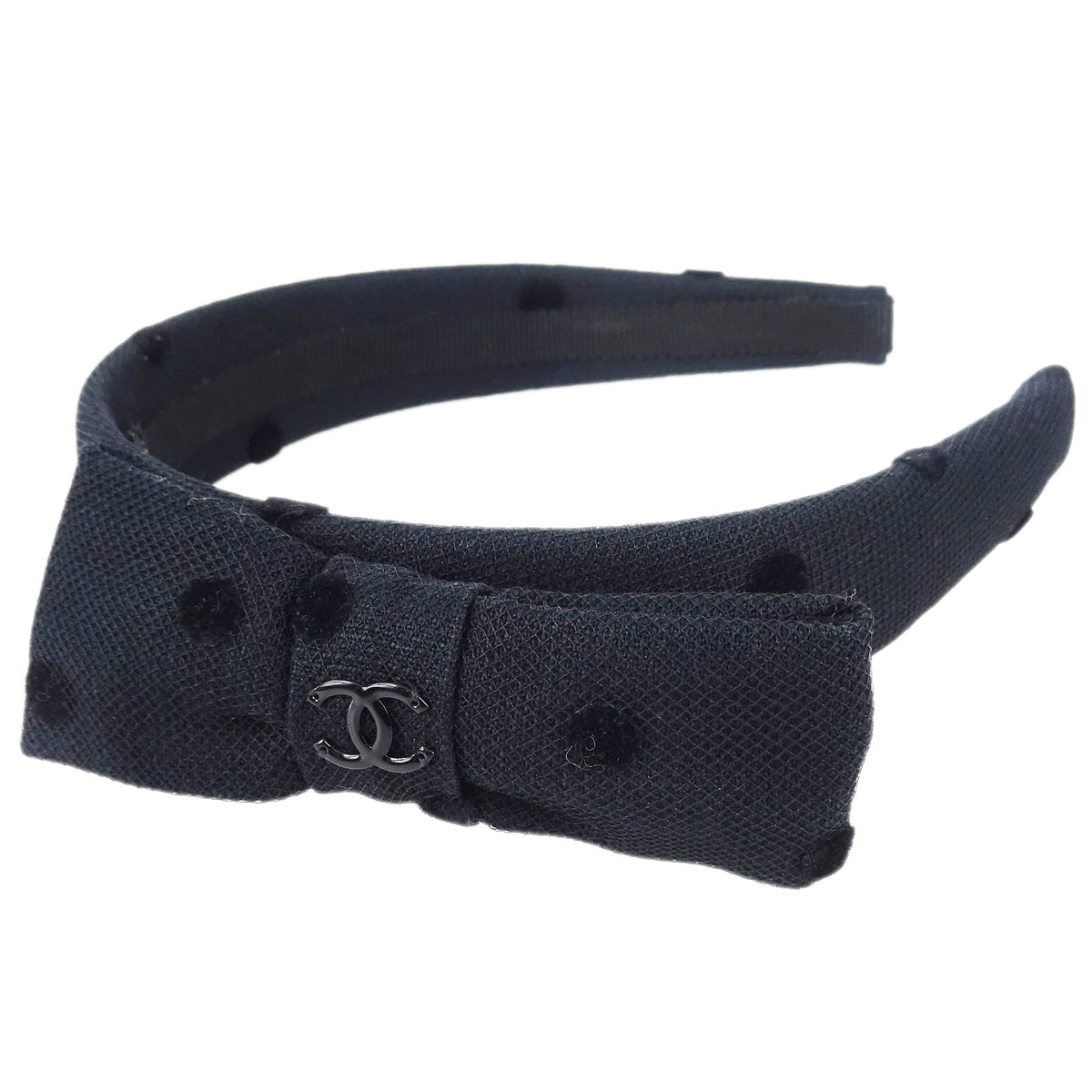 Luxury Chanel Bow Headband Black