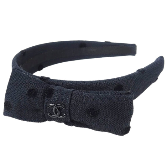 Luxury Chanel Bow Headband Black