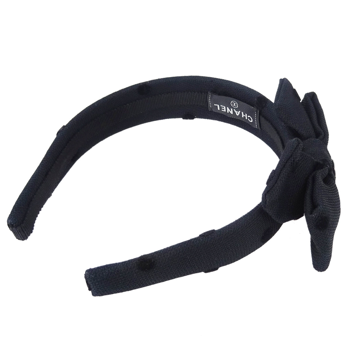 Luxury Chanel Bow Headband Black