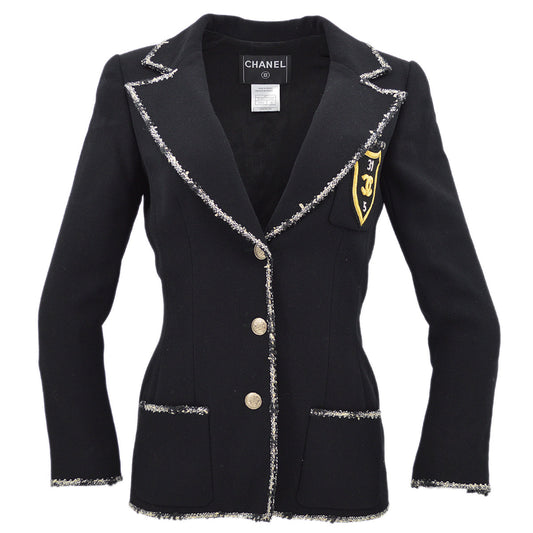 Luxury Chanel Cruise 2005 emblem patch single-breasted blazer #38