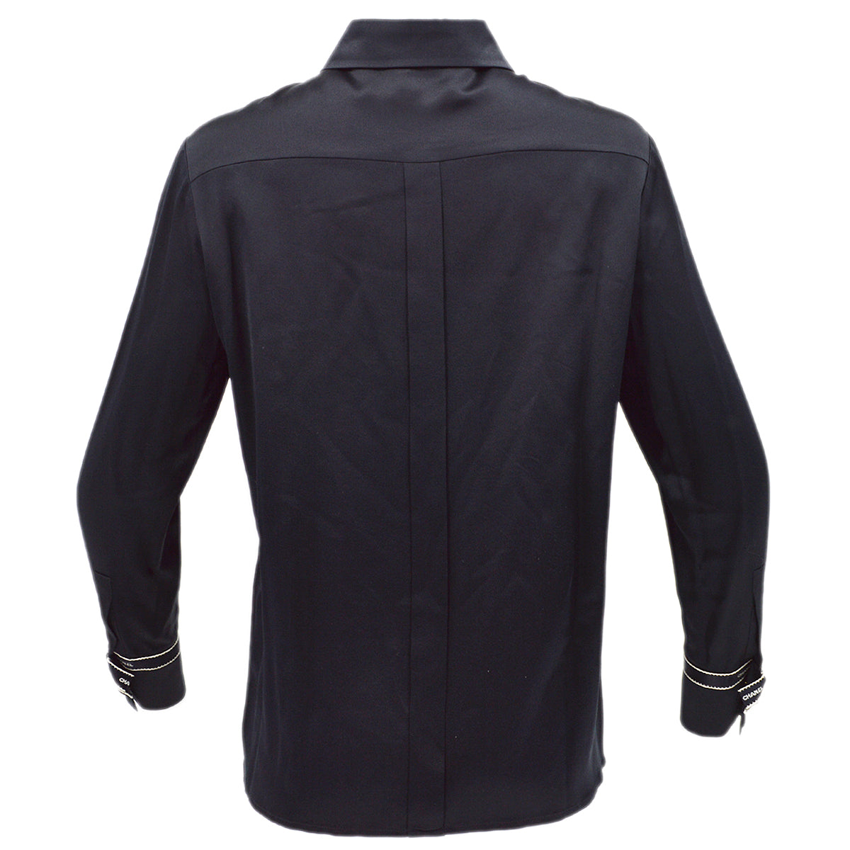 Luxury Chanel Blouse Shirt Black 94A #40