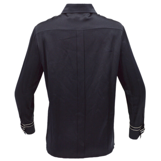 Luxury Chanel Blouse Shirt Black 94A #40