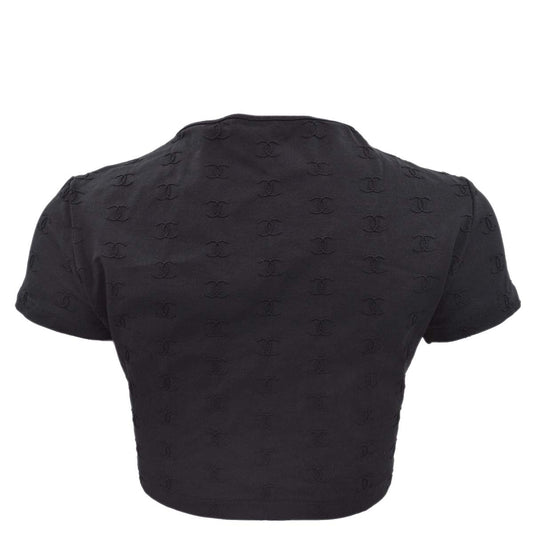 Luxury Chanel spring 1997 CC logo-embroidered cropped T-shirt #42