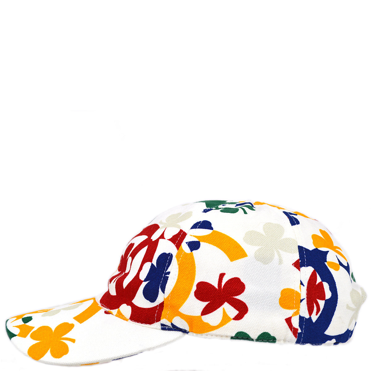 Luxury Chanel White Cap Hat Clover Small New #M
