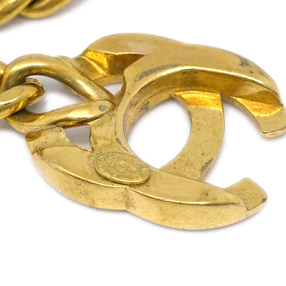 Luxury Chanel Turnlock Chain Bracelet Gold 96P