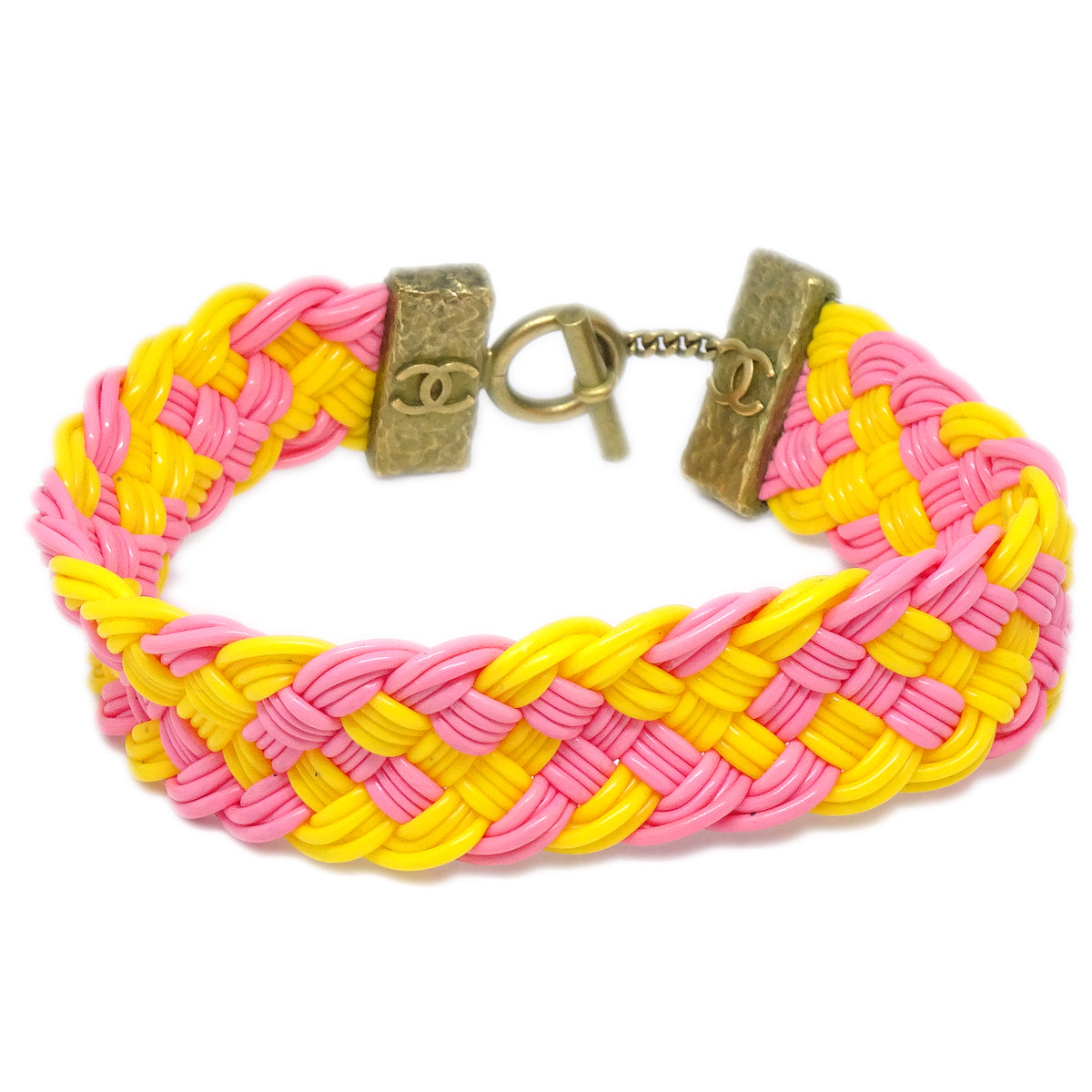 Luxury Chanel Choker Pink Yellow 94P