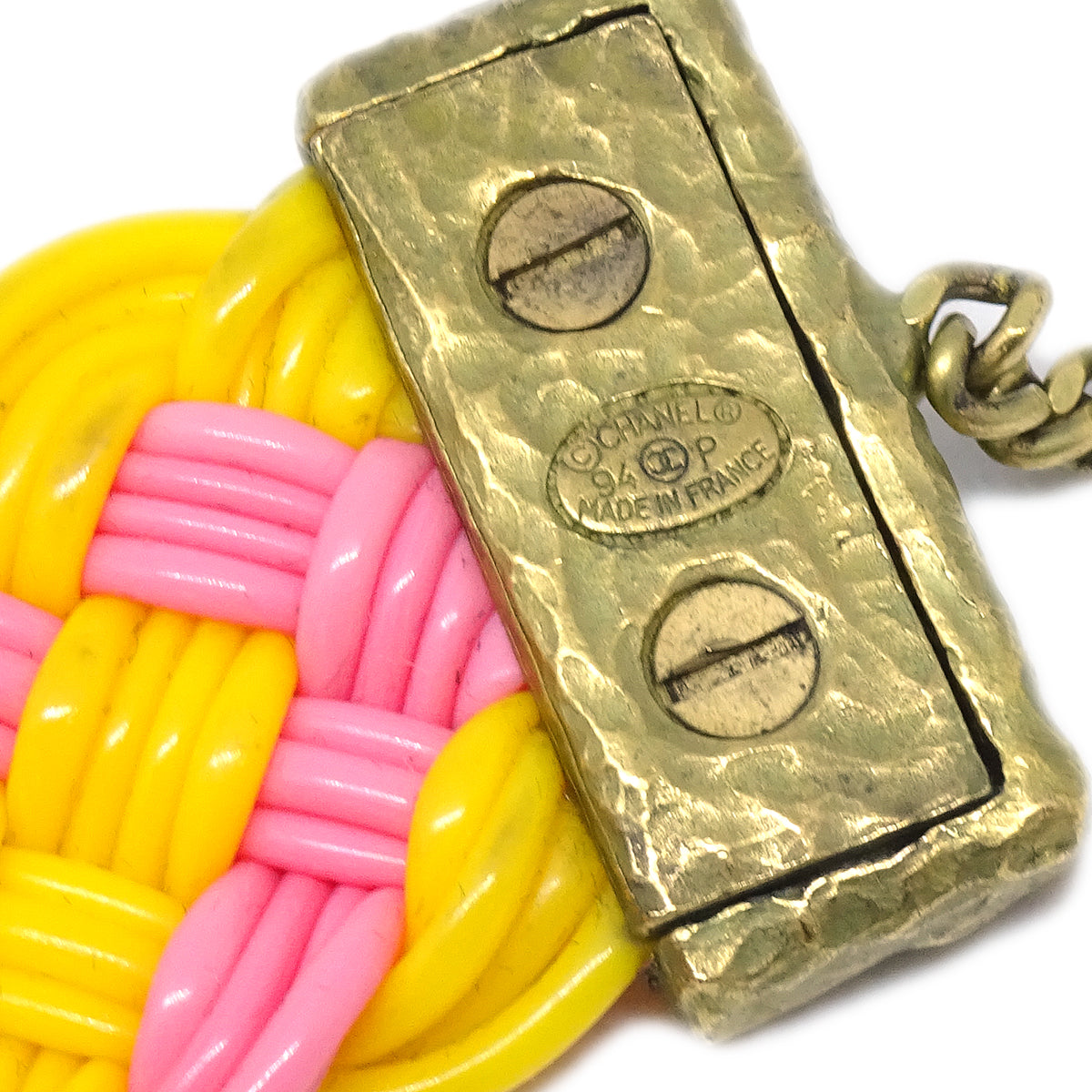 Luxury Chanel Choker Pink Yellow 94P