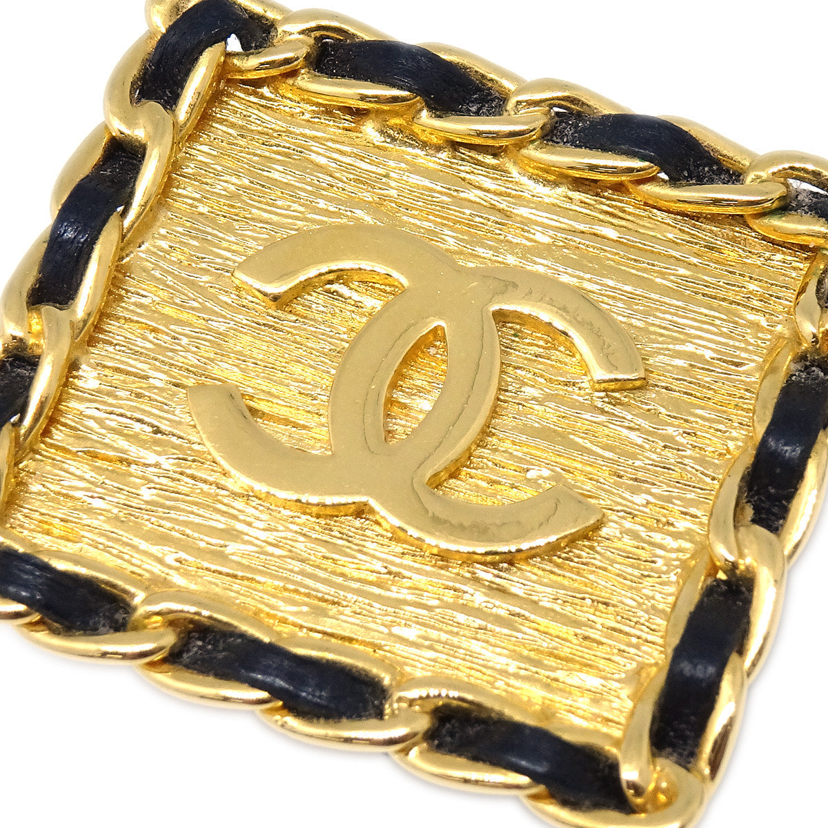Luxury Chanel Square Leather Earrings Clip-On Gold 26