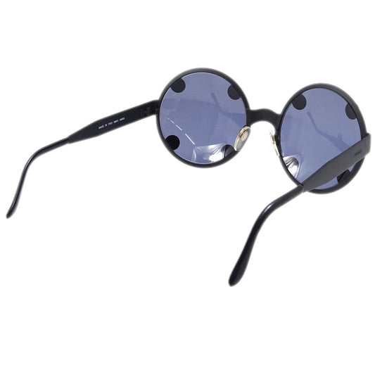 Luxury Chanel Black Round Sunglasses Eyewear