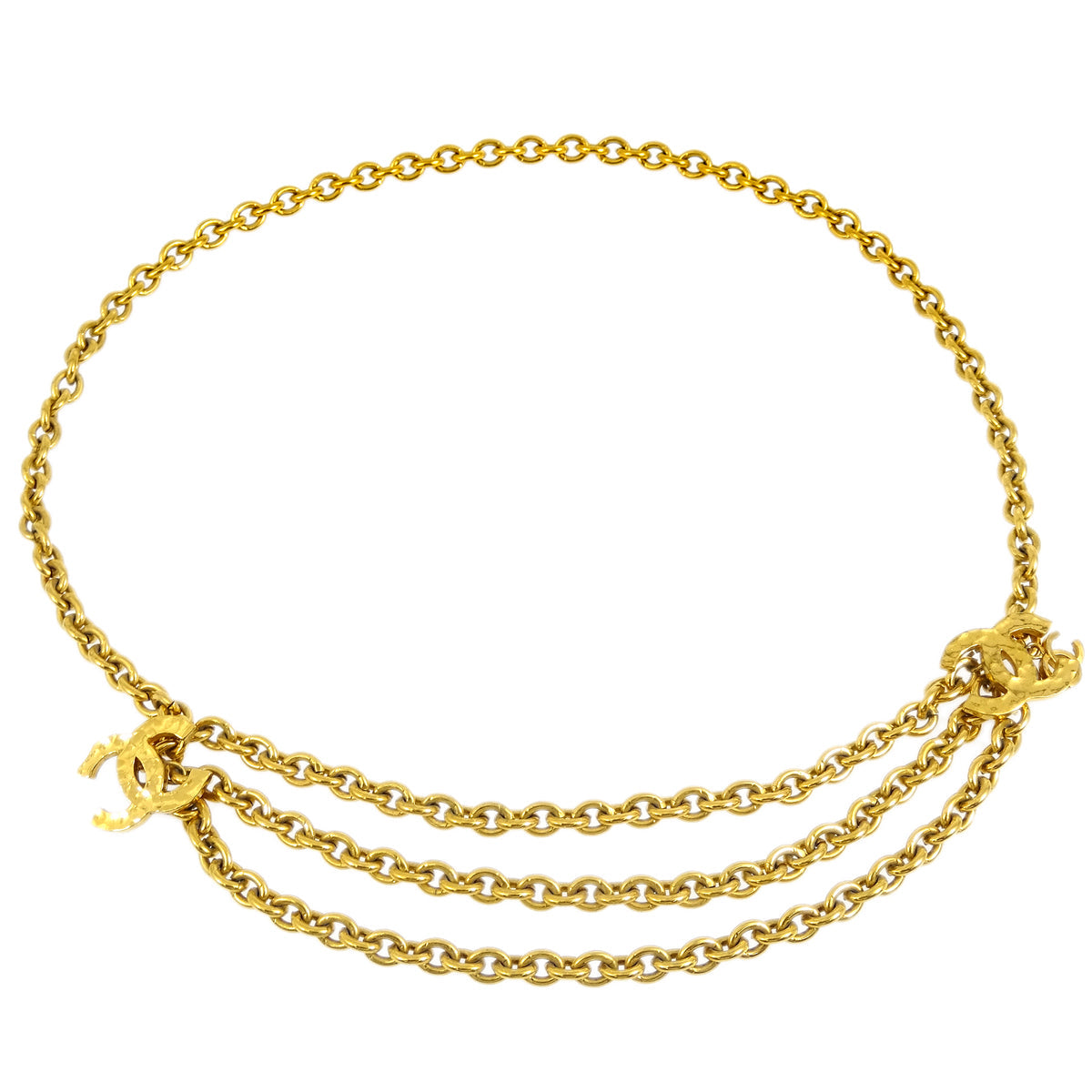 Luxury Chanel CC Gold Chain Belt Small New