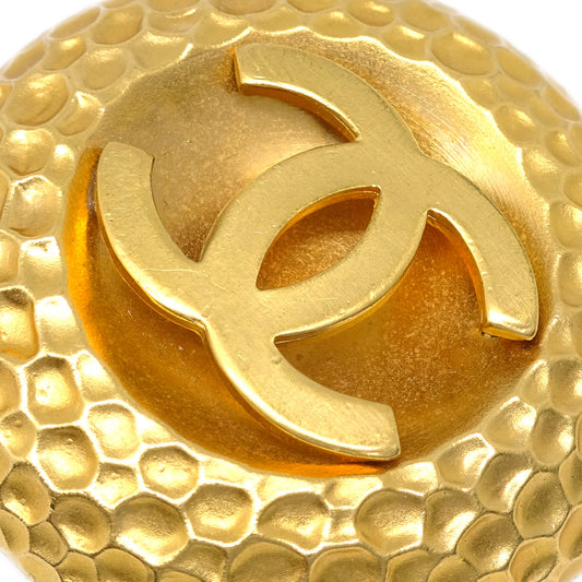 Luxury Chanel Button Earrings Clip-On Gold 29