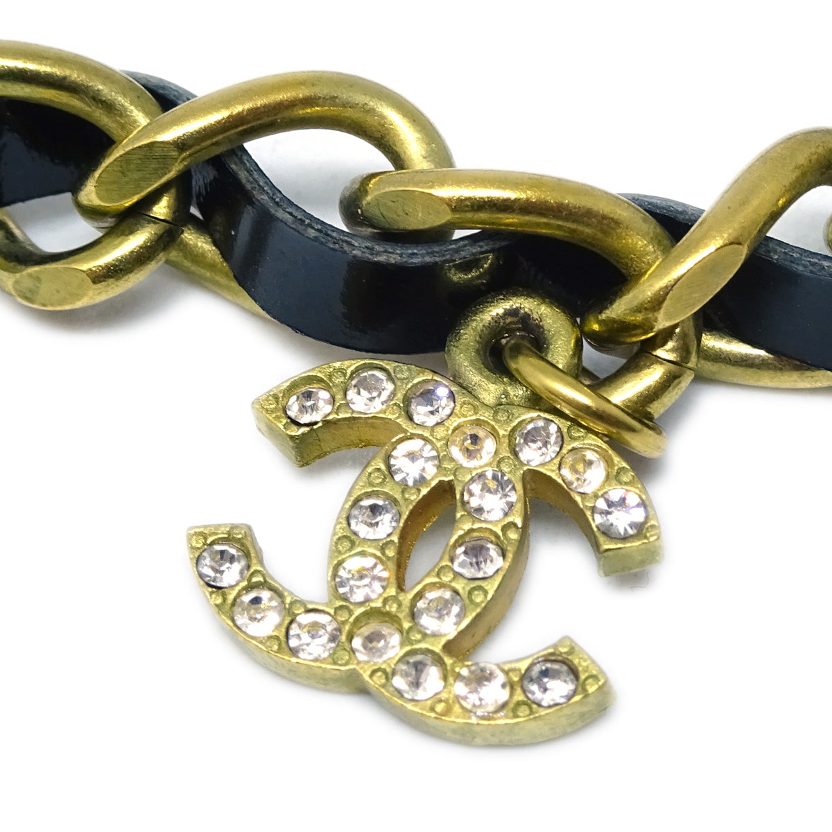 Luxury Chanel 1995 Crystal & Gold CC Choker