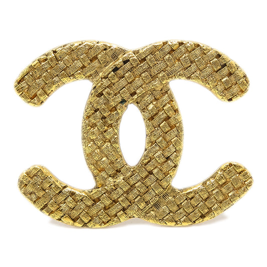 Luxury Chanel CC Quilted Brooch Pin Gold 1262/29